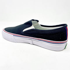 PF Flyers Center Slip On Black White Womens Retro Shoes PM12OS2D