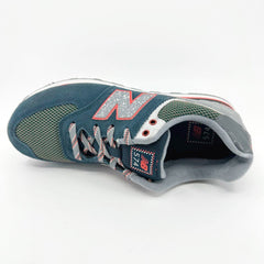 New Balance 574 Classics Navy Grey Red Suede Kids Running Sneakers KL57401G