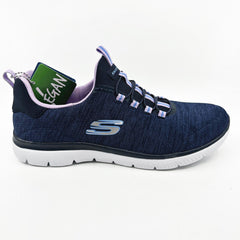 Skechers Summits Fresh Impression Navy Lavender Womens Slip On Sneakers