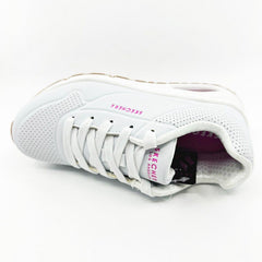 Skechers Uno Stand On Air White Pink Kids Girls Sneakers