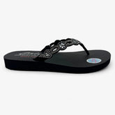 Skechers Meditation Floral Candy Black Womens Sandal Thong