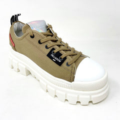 Palladium Revolt LO TX Olive Green Womens Casual Platform Boots 97243 307