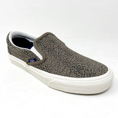 Vans Classic Slip On (Cheetah Suede) Tan Black Womens Animal Print Casual Shoes