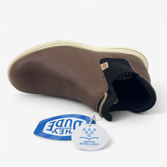 Hey Dude Branson Boot Craft Leather Coffee Womens Size 10 Water Repellant Slip-On
