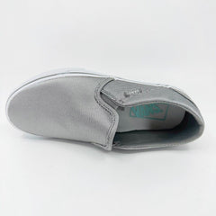 Vans Asher (Textile) Silver White Gray Womens Size 6 Casual Slip On Shoes