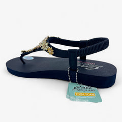 Skechers Meditation Happy Daisies Navy Multicolor Womens Sandal Slingback