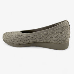 Skechers Arch Fit Cleo Wedge Carefree Breeze Taupe Womens Casual Slip-On