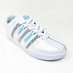 K-Swiss Classic VN White Sparkle Mermaid Kids Size 7 Varsity Sneakers 87321 968