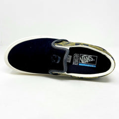 Vans Classic Slip On (Michael February) Black Olive Suede Womens Casual Shoes