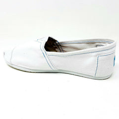 Toms Classics White Womens Slip On Casual Canvas Flat Shoes