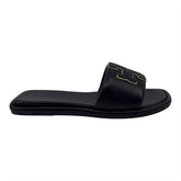 Tory Burch Double T Sport Slide Perfect Black Womens Nappa Leather Slide