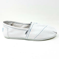 Toms Classics White Womens Slip On Casual Canvas Flat Shoes