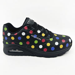 Skechers Uno Splatted Air Black Multi Womens Athletic Sneakers