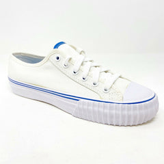 PF Flyer Center Lo Reiss White Blue Womens Retro Casual Sneakers PM12OL1F