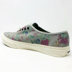 Vans Authentic Slim (Suede Floral) Marshmallow Gray Womens Casual Shoes