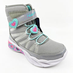 Skechers S Lights Sweetheart Lights Love To Shine Gray Aqua Kids Girls Size 11