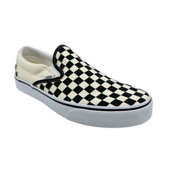 VANS Classic Slip On Checkerboard Black White Womens Wide Athletic Sneaker