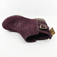 Skechers Bikers MC Embracing Burugndy Womens Wide Ankle Booties Shoes