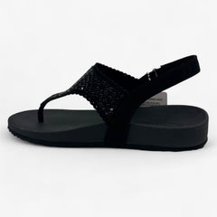 Skechers Arch Fit Meditation Pixie Black Womens Sandal Thong