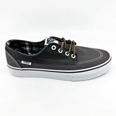 VANS Brigata (Leather Plaid) Asphalt Beluga Gray Womens Size 8 Casual Sneakers