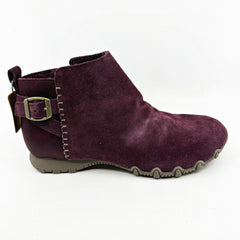 Skechers Bikers MC Embracing Burugndy Womens Wide Ankle Booties Shoes