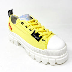 Palladium Revolt LO TX Aurora Yellow White Womens Platform Boots 97243 724