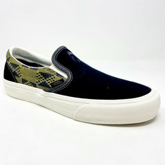Vans Classic Slip On (Michael February) Black Olive Suede Womens Casual Shoes