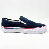 PF Flyers Center Slip On Black White Womens Retro Shoes PM12OS2D