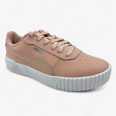 PUMA Carina 2.0 Rose Quartz Silver White Womens Athletic Sneaker
