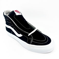 Vans Vault OG Sk8 Hi LX (Suede Canvas) Black True White Womens Shoes