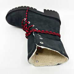 Skechers Teen Spirit Knit Buzz Black Natural Womens Size 6.5 Tall Foldable Boots