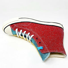 Converse x JW Anderson Chuck 70 Hi Glitter Barbados Cherry Red Womens 164694C