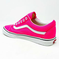 Vans Old Skool (Neon) Knockout Pink True White Womens Size 5.5 Sneakers