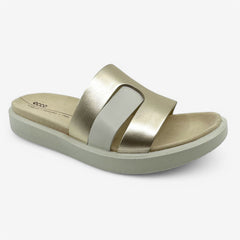 ECCO Flowt White Purple Gold Womens Sandal Slide