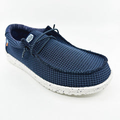 Hey Dude Wally Youth Sport Mesh Navy Kids Comfort Slip On Shoes
