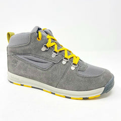 Timberland Earthkeeper GT Scramble Mid Nubuck Gray Yellow Kids Boots 4893R