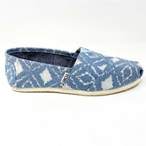 Toms Classics Blue Geometric Ikat Womens Slip On Casual Canvas Flat Shoes
