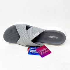 Skechers On The Go 600 Glistening Silver Womens Slip On Slide Sandals