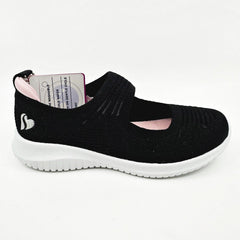 Skechers Ultra Flex Sitten Sweet Black Kids Girls Sneakers