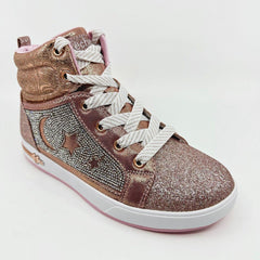 Skechers Shoutouts Starry Alighned Rose Gold Kids Girls Size 3 Sneakers