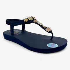 Skechers Meditation Happy Daisies Navy Multicolor Womens Sandal Slingback