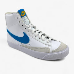Nike Blazer Mid '77 (GS) White Laser Blue Yellow Ochre Kids Athletic Sneaker
