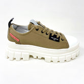 Palladium Revolt LO TX Olive Green Womens Casual Platform Boots 97243 307