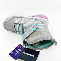 Skechers S Lights Sweetheart Lights Love To Shine Gray Aqua Kids Girls Size 11