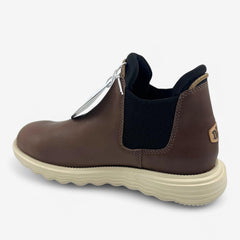 Hey Dude Branson Boot Craft Leather Coffee Womens Size 10 Water Repellant Slip-On