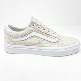 Vans Old Skool (Rainbow Jersey) Multicolor White Womens Classic Casual Shoes