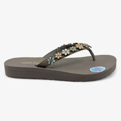 Skechers Meditation Daisy Crush Taupe Multicolor Womens Sandal Thong