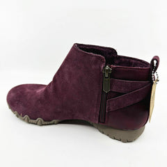 Skechers Bikers MC Embracing Burugndy Womens Wide Ankle Booties Shoes