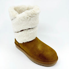 Koolaburra by UGG Dezi Short Chestnut Womens Size 8 Faux Fur Shearling Boots