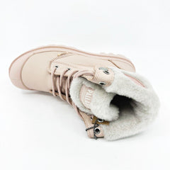 Palladium Baggy Rose Dust Pink Leather Womens Size 5.5 Combat Boots 96433 612